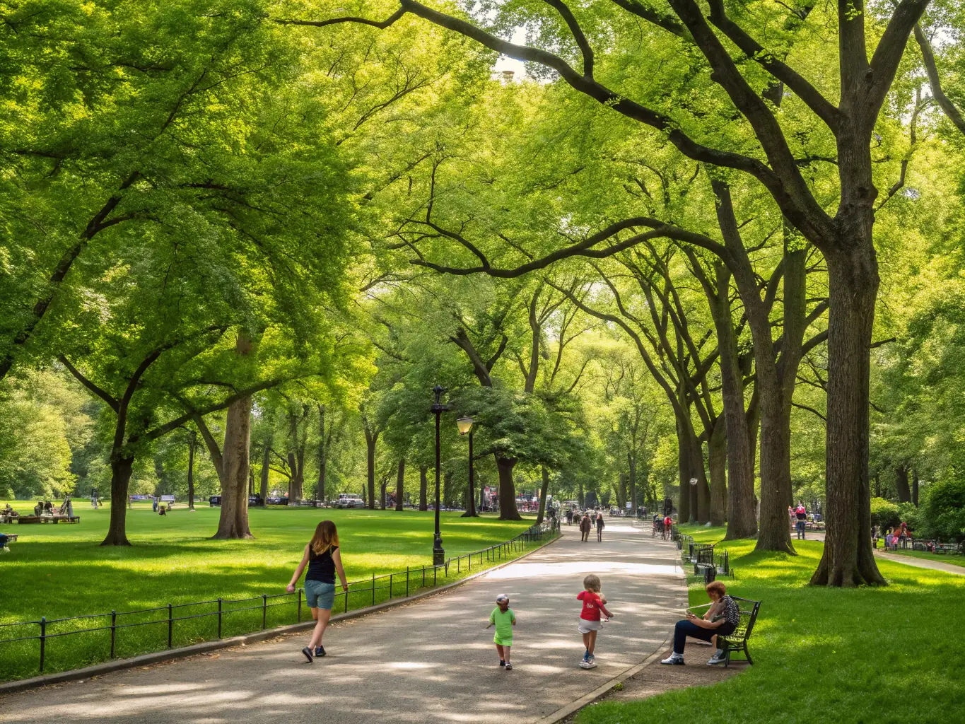 A serene image of a nearby park or nature reserve, illustrating the abundance of green spaces and recreational opportunities available to residents of Springleaf Residence.