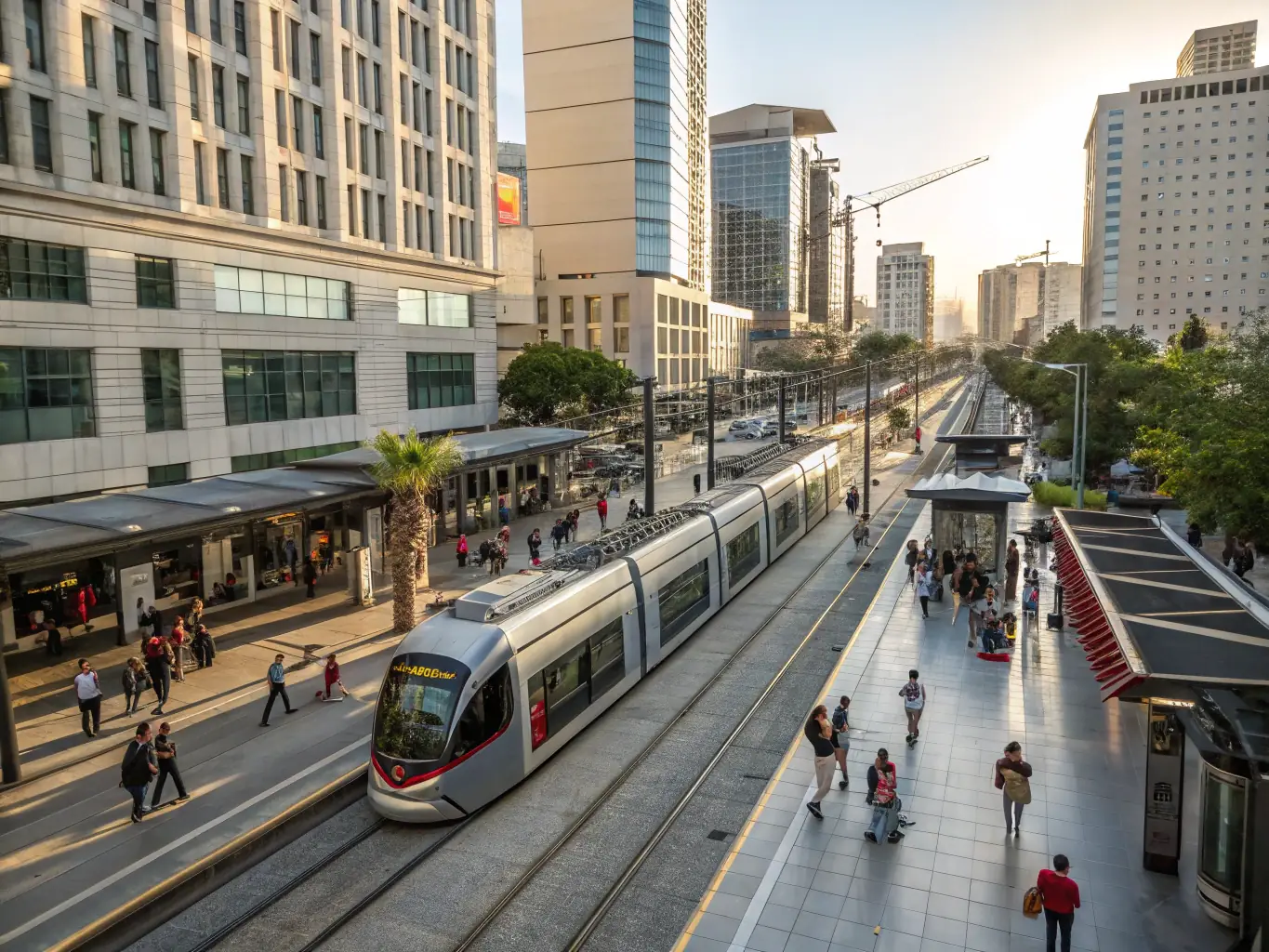 A vibrant image showcasing the entrance of Springleaf MRT station with people commuting, emphasizing the convenience of public transportation for residents of Springleaf Residence.